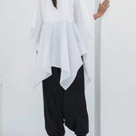 Flared Sleeves Half Sleeves Buttoned Solid Color Split-Joint Lapel Blouses&Shirts Tops