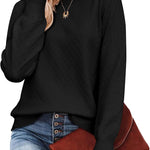 Nadorine Women's Knitted Jumper Elegant Crew Neck Pullover