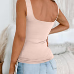 Nadorine Women's Square Neck Double Lined Tank Tops
