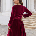 Nadorine Women's Elegant Velvet Dress Winter Dress (DE Only)