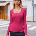 Nadorine Women's Long Sleeve Scoop Neck Shirts
