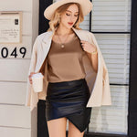 Nadorine Satin Top Women's Elegant Silk Top Basic Blouse (DE Only)
