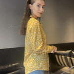 Nadorine Cotton Button Down Shirts Long Sleeve V Neck Tops