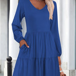 Nadorine Women's Long-Sleeve V-Neck Winter Dress (DE Only)