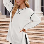 Nadorine Women's Oversized Sweatshirts Hoodies Side Zipper Pullover