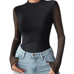 Fashion Slim Fit Mesh Long Sleeve Underwear T-shirt (US Only)