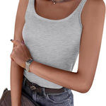 Nadorine 2 Packs Womens Ribbed Tank Tops Square Neck Tops