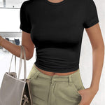 Zeagoo Women's T-Shirt Crew Neck Short Sleeve Crop Tops (DE Only)