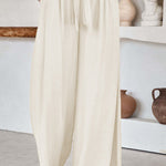 Thin section solid color casual summer wide leg pants