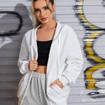 Nadorine Lightweight Hoodies Full Zip Up Oversized Sweatshirts