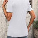 Nadorine Short Sleeve Shirts Dressy Tops with Pleats