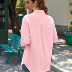 Nadorine Linen Button Down Shirts  Long Sleeve Cotton Gauze Tops