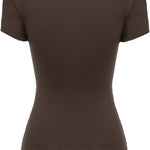 Nadorine Cross-Front V Neck Ruched Short Sleeve Blouses