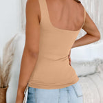 Nadorine Women's Square Neck Double Lined Tank Tops