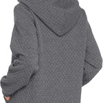 Women Quilted Sweatshirt, Casual Hoodies Pullover with Long Sleeve Hooded Sweatshirt (Us Only)