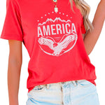 Nadorine Flag Shirts Short Sleeve Patriotic Shirt 4th of July Tee
