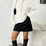 Nadorine Women's Knit Cardigan Long Sleeve Open Front Cropped Jackets