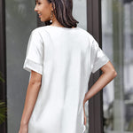 Satin Silk Blouse Tops - Nadorine (Us Only)