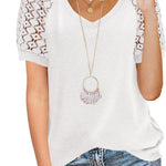 Nadorine Women's Blouse Short Sleeve Lace Top (DE Only)