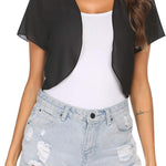 Nadorine Bolero Chiffon Festive Short Sleeve Bolero Jacket (DE Only)