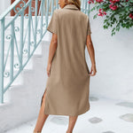Nadorine Women's Short Sleeve Button Down Blouse Dress (DE Only)