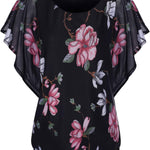 Nadorine Batwing Chiffon Blouse Tunic T-Shirt (DE Only)