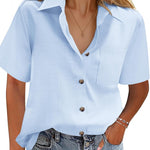 Nadorine Blouse Women's Casual Short Sleeve Shirt (DE Only)