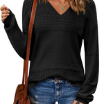 Zeagoo Womens Sweaters Casual Long Sleeve Ribbed Knit Pullover