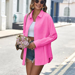 Nadorine Linen Button Down Shirts  Long Sleeve Cotton Gauze Tops
