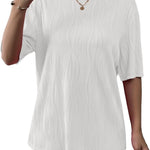 Zeagoo Womens Oversized T-Shirt Summer Casual Tops Short Sleeve Textured Shirts Fashion Loose Fit Tee Tops 2024
