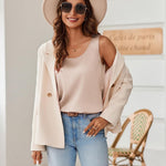 Nadorine Silk Satin Tank Tops for Women Scoop Neck Sleeveless Tops