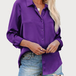 Nadorine Blouses for Women Silk Button Down Shirts