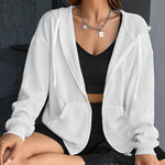 Nadorine Lightweight Hoodies Full Zip Up Oversized Sweatshirts