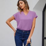 Nadorine Women's Blouses Elegant Chiffon T-Shirt (DE Only)
