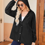 Nadorine Rain Jacket Women Lightweight Waterproof Hooded Zip Raincoat
