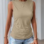 Nadorine Ruched Tank Tops Dressy Casual Shirts