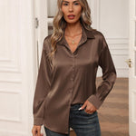 Nadorine Blouses for Women Silk Button Down Shirts