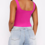 Nadorine Square Neck Sleeveless Crop Tops