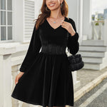 Nadorine Women's Elegant Velvet Dress Winter Dress (DE Only)
