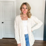 Nadorine Women's Oversized Cardigan Cable Knit V Neck Sweater