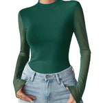 Fashion Slim Fit Mesh Long Sleeve Underwear T-shirt (US Only)