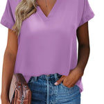 Nadorine Women's Blouses Elegant Chiffon T-Shirt (DE Only)