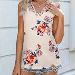 Nadorine Women V Neck Lace Tank Tops