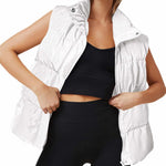 Nadorine Women Puffer Vest Winter Warm Zip Up Padded Outerwear