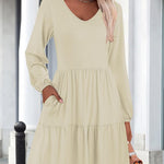 Nadorine Women's Long-Sleeve V-Neck Winter Dress (DE Only)