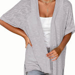 Nadorine 3/4 Sleeve Cardigans Open Front Beach Coverup