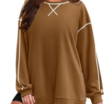 Nadorine Women's Oversized Sweatshirts Hoodies Side Zipper Pullover