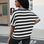Nadorine Women Short Sleeve T Shirts Round Neck Oversized Tee