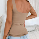 Nadorine Women's Square Neck Double Lined Tank Tops