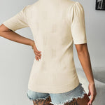 Nadorine Short Sleeve Sweaters Soft Casual V Neck Pullover Tops